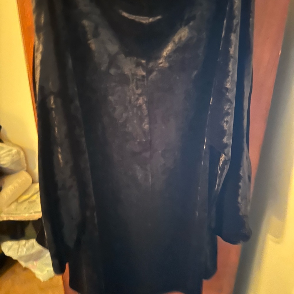 Spense Black Velvet Women's Blouse